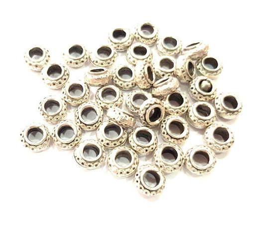 100* 4x7mm Antique Silver Saucer Rondelle Spacer Beads – The Bead