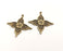 4 Antique Bronze Flower Charms Antique Bronze Plated Charms (34x32mm)  G18586