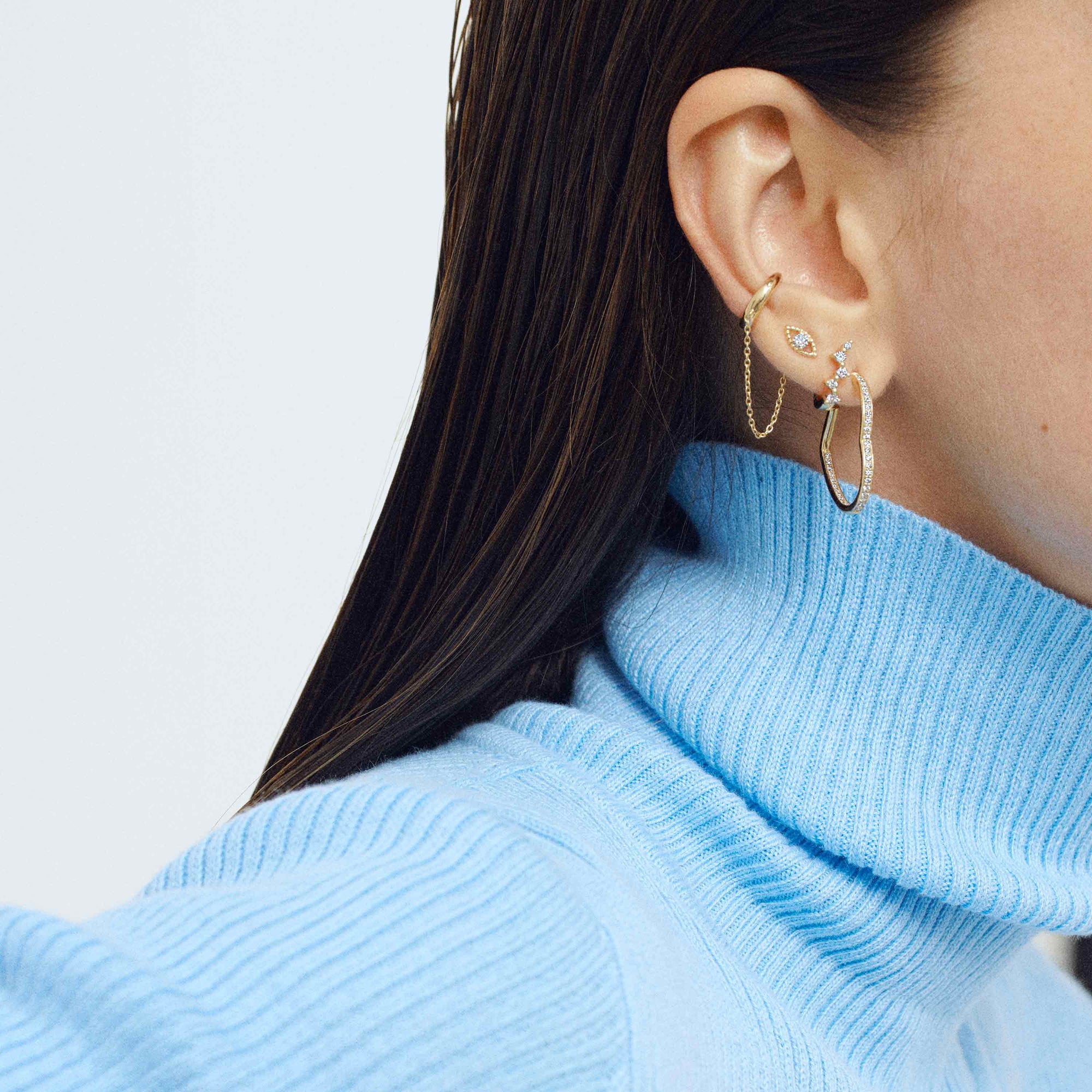 Yellow Gold Clarity Earring: Luxury Lab Grown Diamond Stud Earring by Kimaï