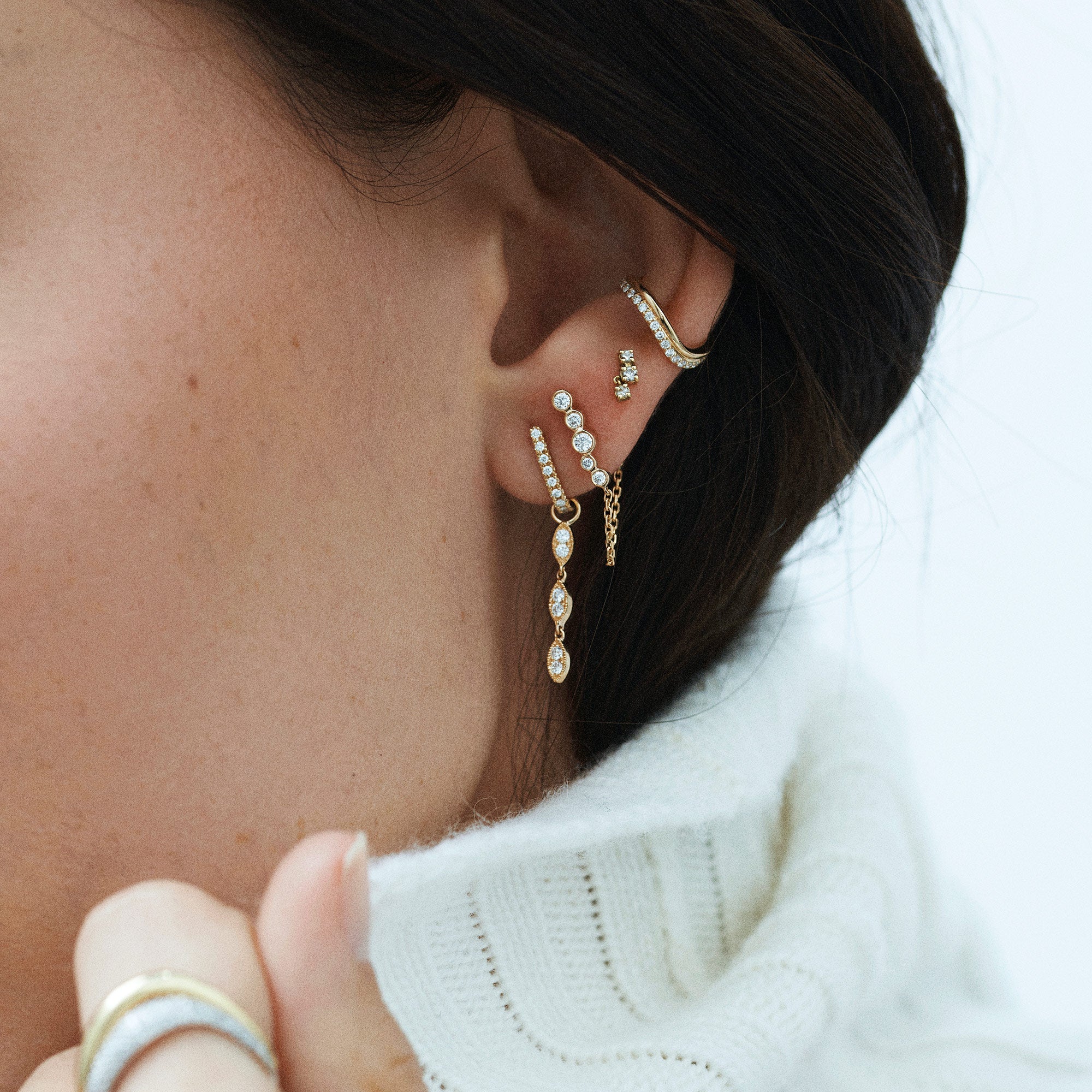 Lab Diamond Earring in Yellow, White, Or Rose Gold