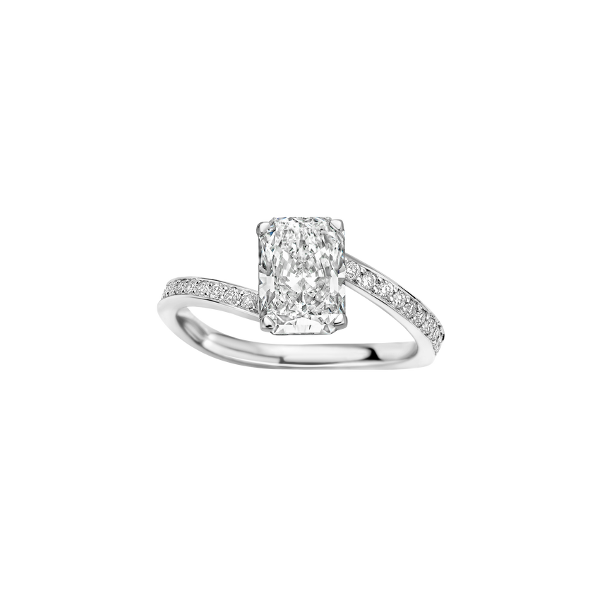 Michelle 3/4 Pave Ring 1.51ct Radiant White Gold