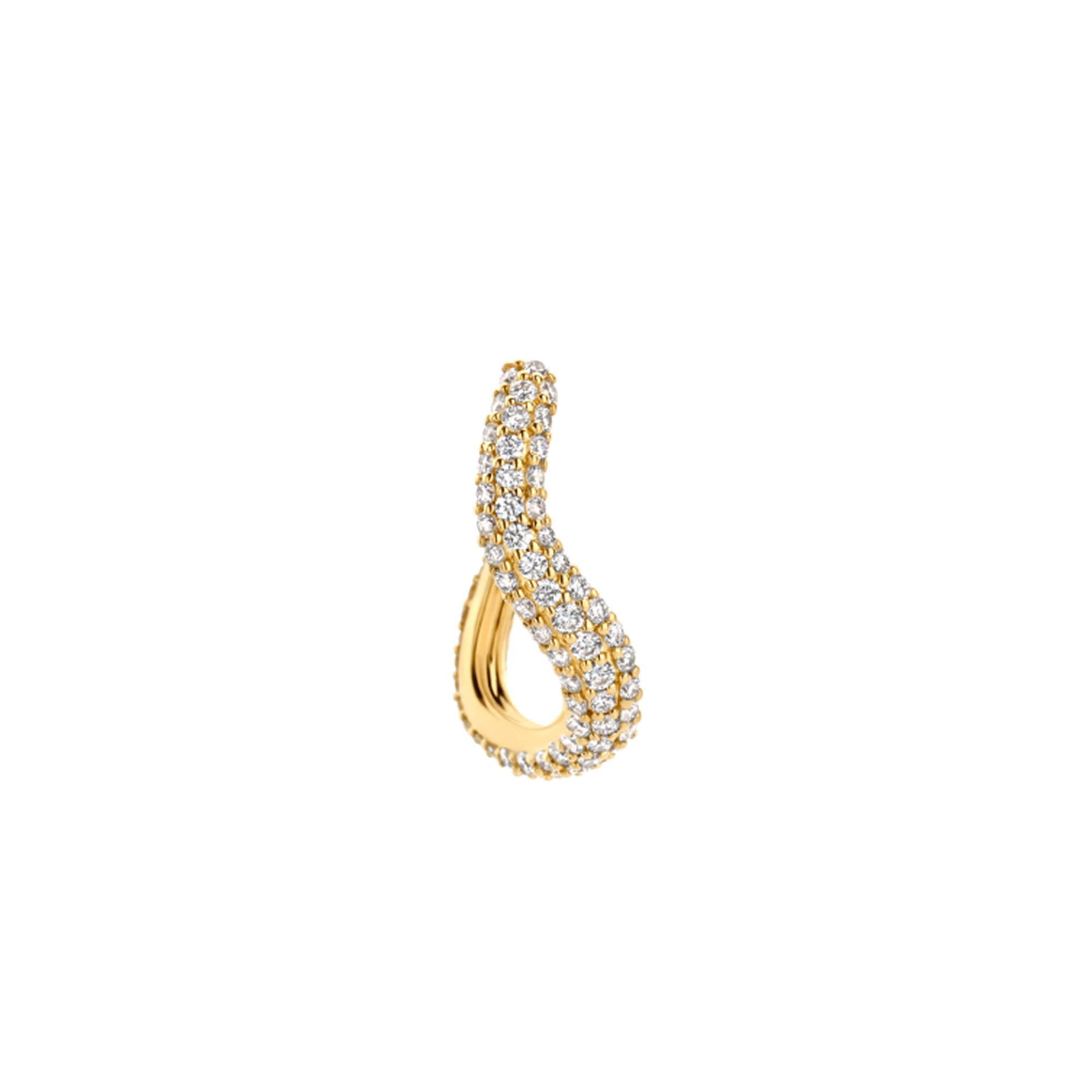 Wavy Pave Hoop Earring