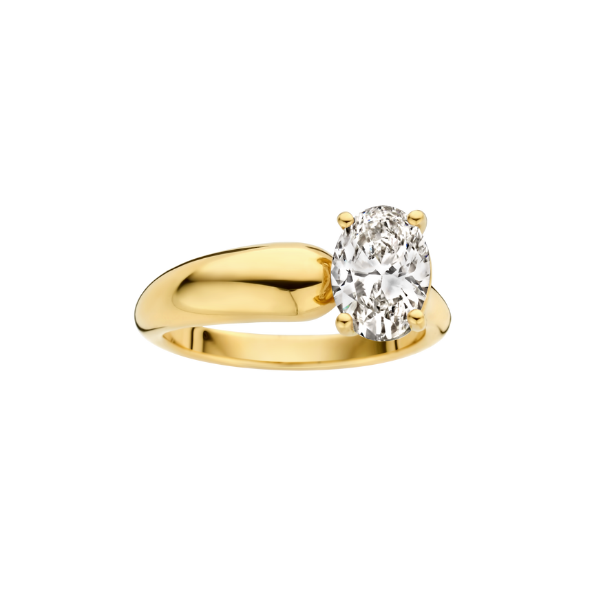 Mia Ring 0.95ct Oval Yellow Gold