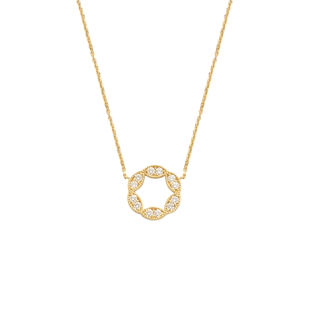 Lab Diamond Recycled Gold Pendant Necklace, Empress | Kimai