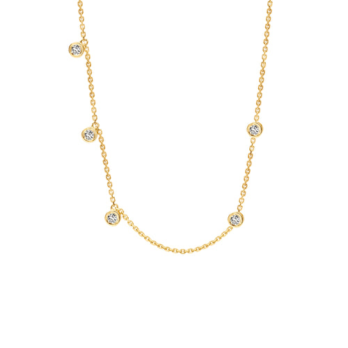 Gold Statement Necklace With Lab Diamonds, Ivy Necklace | Kimai