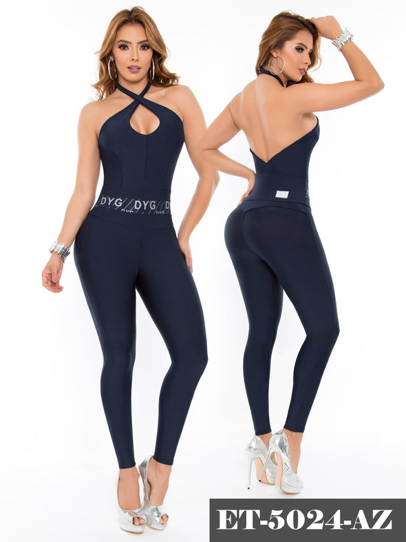 5024 Buttlifting Jumpsuit Blue Colombiano