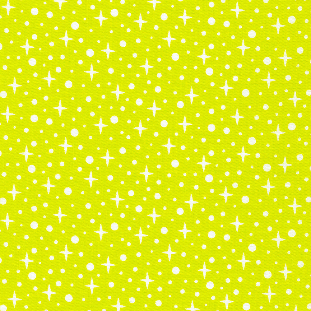 Robert Kaufman PAINTBOX Quilting Fabric WASABI Sparkle Small Stars Bubbles Blender