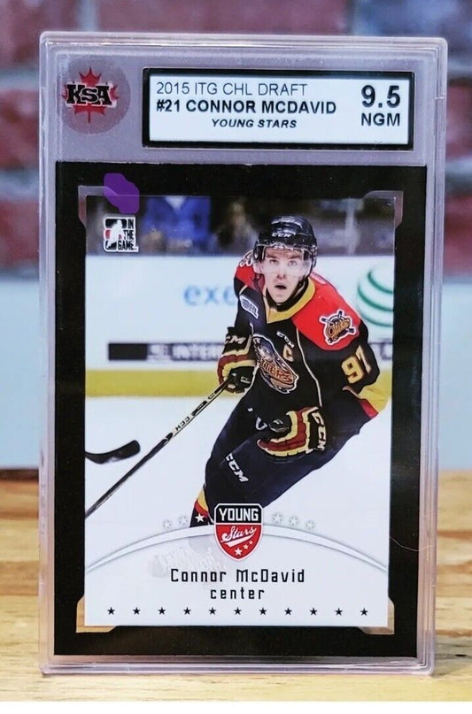 CONNOR MCDAVID DRAFT CARD #1 LEAF ITG ROOKIE WEARING CHL JERSEY PSA GEM  MINT 10! 2 TIME SCORING CHAMP : Collectibles & Fine Art 