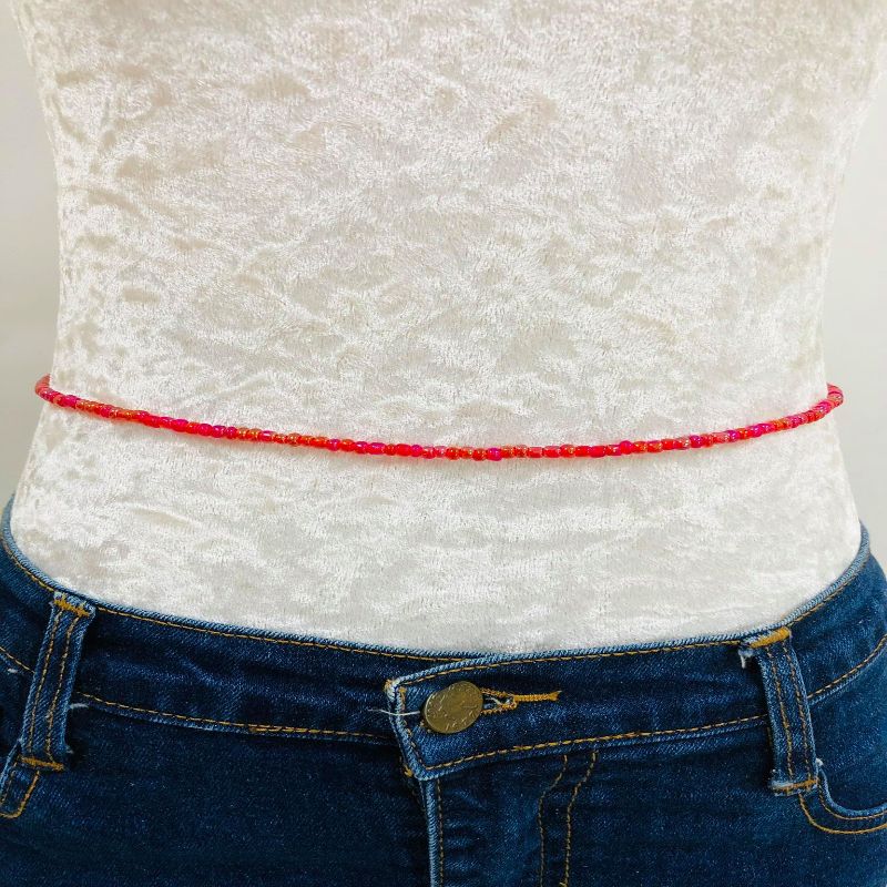 Cranberry Red African Tie-On Waist Beads