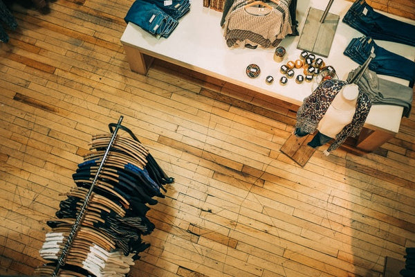 the top view of a clothing store