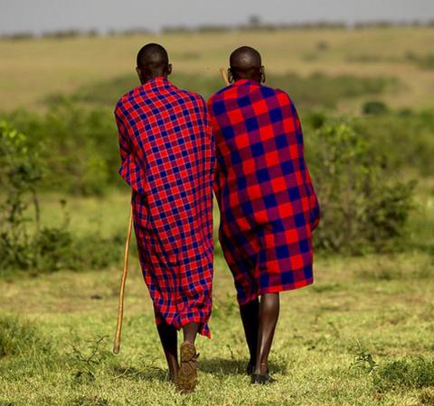Maasai men wearing Shuka's