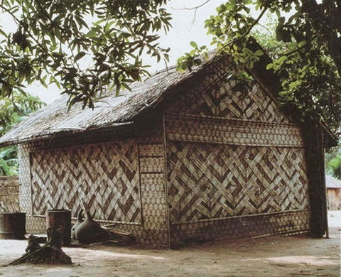 Beautiful Kuba Cloth raffia hut
