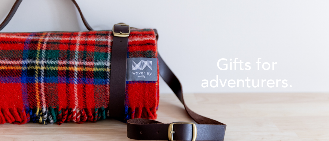A picnic rug with a leather carrier makes a great gift for adventurous spirits.