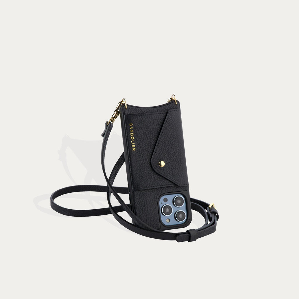 Donna Side Slot Crossbody Bandolier - Black/Gold