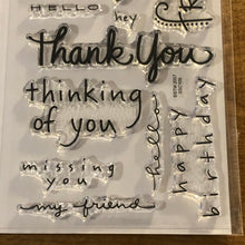 Load image into Gallery viewer, Stampendous Happy Messages 12 Piece Clear Stamp Set SSC109
