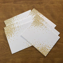 Load image into Gallery viewer, Gold Dots Gold Foil Blank Cards and Envelopes 6 Pack