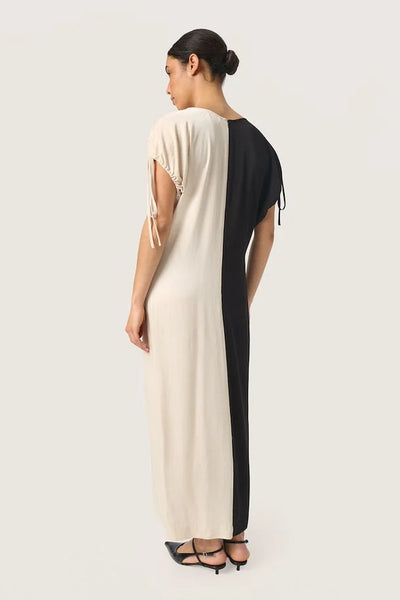 black white blocking slcevina dress 4