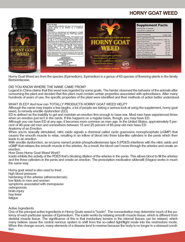 Horny Goat Weed 1000mg Extract For Advanced Libido Supp 9140