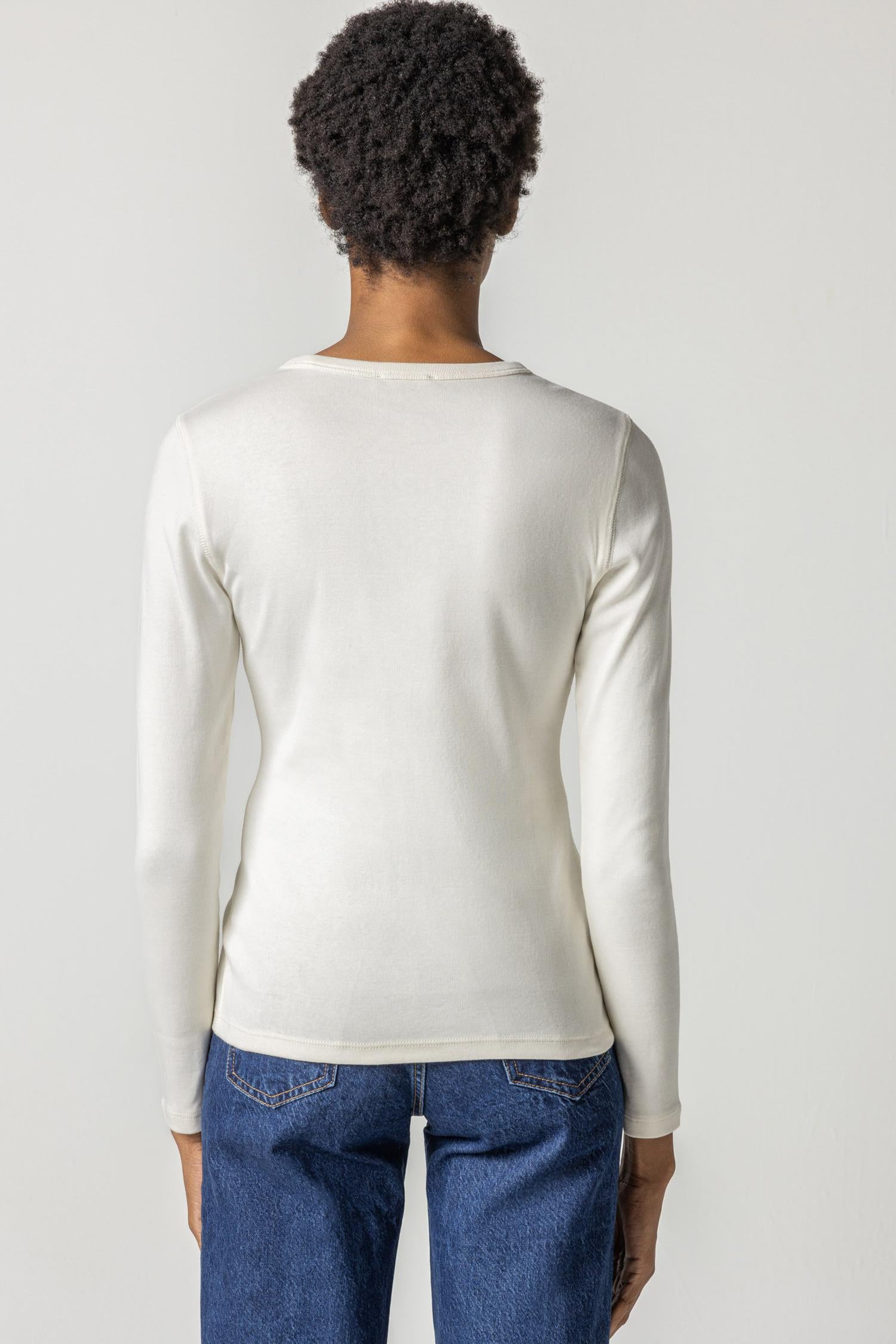 Long-Sleeve Rib-Knit T-Shirt