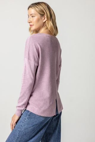 3/4 Puff Sleeve V-Neck Sweater