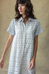 Collared Above the Knee Button Front Short Sleeves Sleeves Shirt Dress