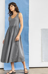 Pocketed Scoop Neck Spring Maxi Dress