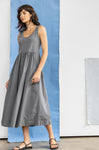 Scoop Neck Spring Pocketed Maxi Dress