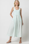 Pocketed Spring Scoop Neck Maxi Dress