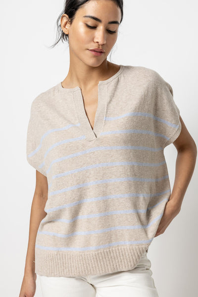 Petite Striped Print Sweater Tunic