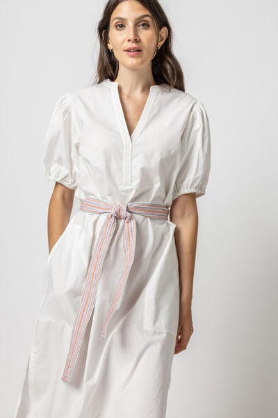 Spring Belted General Print Maxi Dress