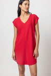 V-neck Raglan Sleeves Above the Knee Dress