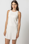 High-Neck Knit Ribbed Fitted Above the Knee Dress