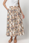 Button Front Long Skirt - Spring Watercolor / X-small - Lilla P