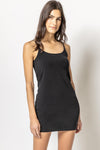 Stretchy Fitted Sheer Semi Sheer Knit Slip Dress