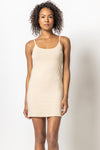 Fitted Sheer Semi Sheer Stretchy Knit Slip Dress