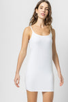 Stretchy Sheer Semi Sheer Fitted Knit Slip Dress