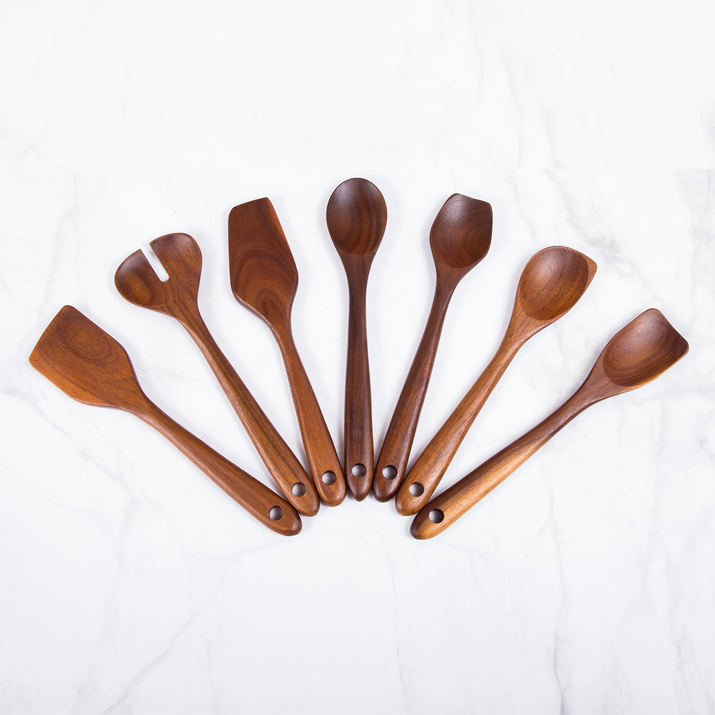 Wooden Acacia Kitchen Utensil - Set of 7 – Green Walnut lifestyle