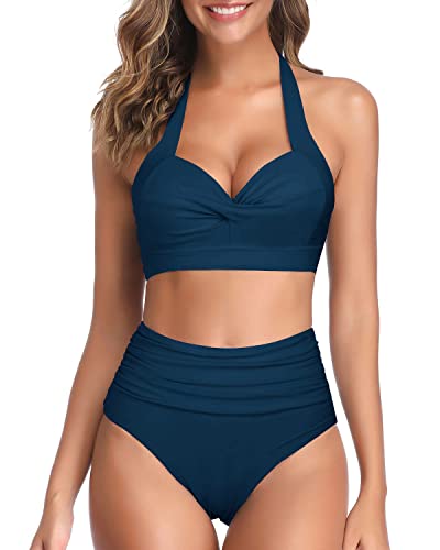 Bathing Suit with Underwire Bra Support Women High Waisted Bikini Push Up  Two Piece Swimsuits Vintage Swimsuit Two Piece Retro Ruched High Waist  Print Bikini 2x Bathing Suits for Women plus Size 