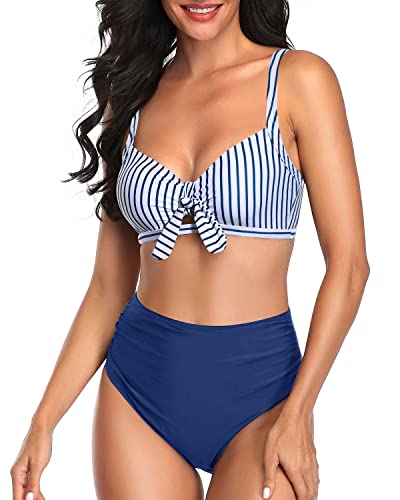 Lucky Brand Stripes Multi Color Blue Swimsuit Top Size S - 69% off
