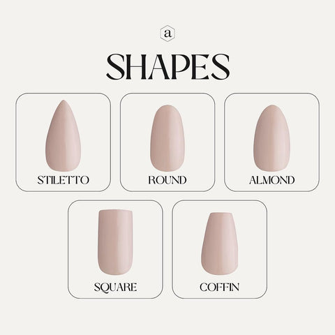 Different Gel-X Shapes like Almond, Round, Square, Coffin, Stiletto