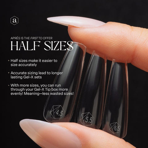 Aprés Gel-X was the first to offer half size Gel-X Tips