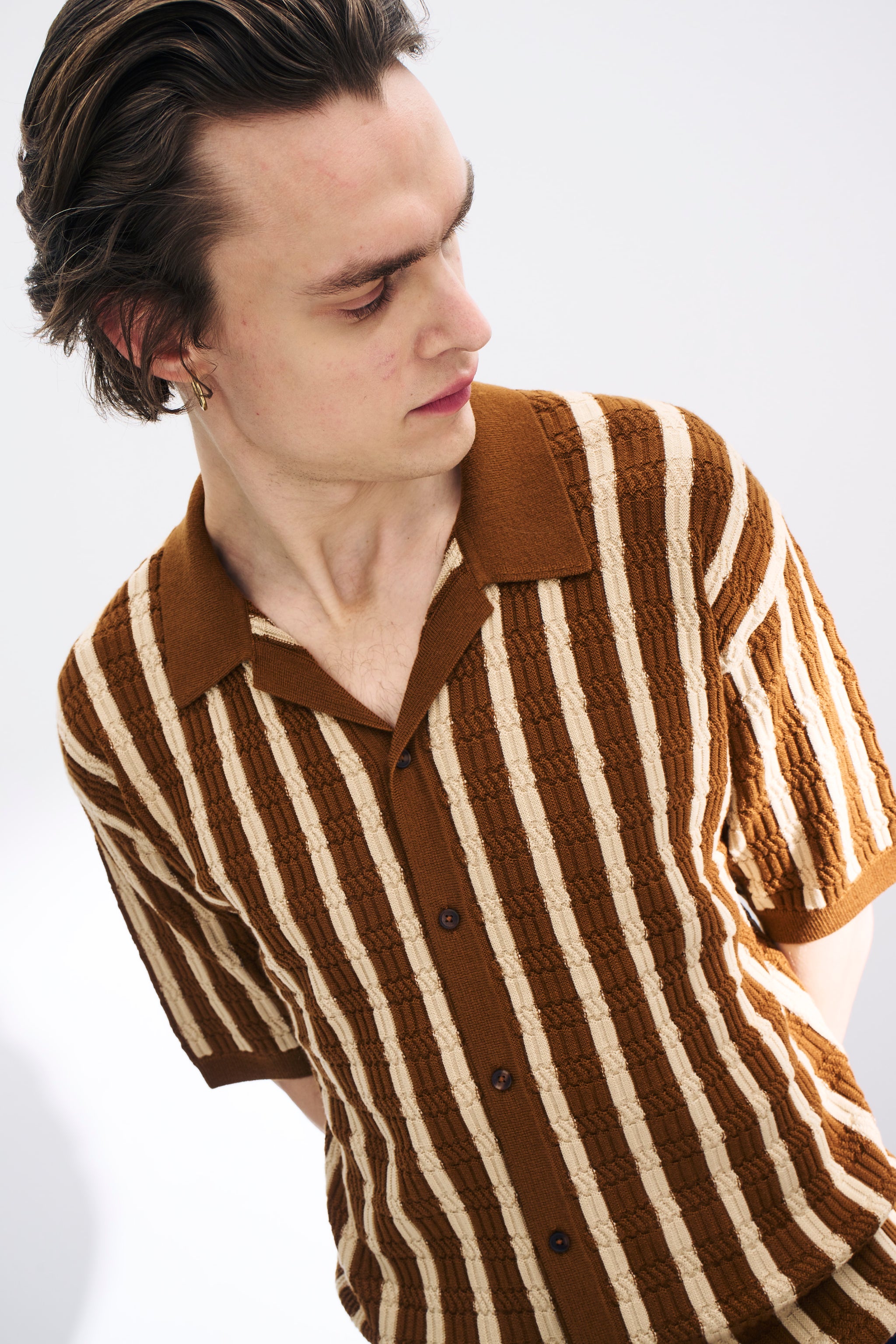 Textured-Stripe Camp Collar Shirt – King & Tuckfield
