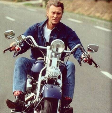 Johnny Hallyday et sa Softail Springer