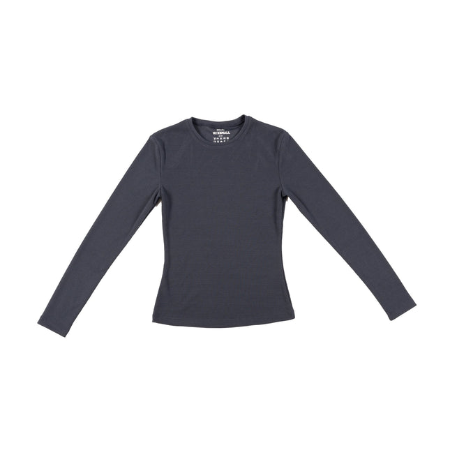 Medium Grey Heather | Women Ribbed Long Sleeve T-shirt – Jobedu Jordan