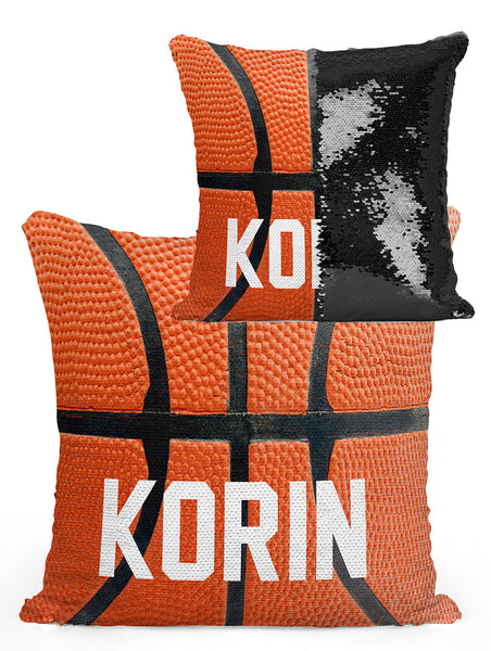 basketball sequin pillow