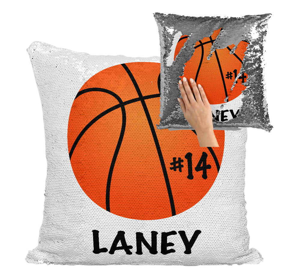 basketball sequin pillow