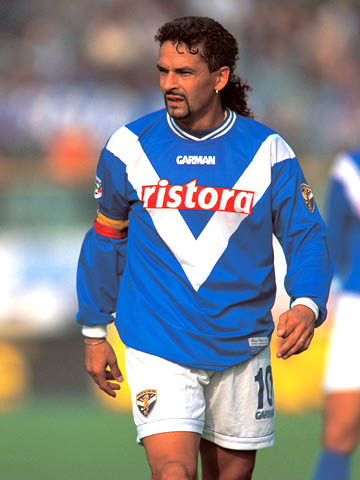 Roberto Baggio lors de son passage à Brescia.