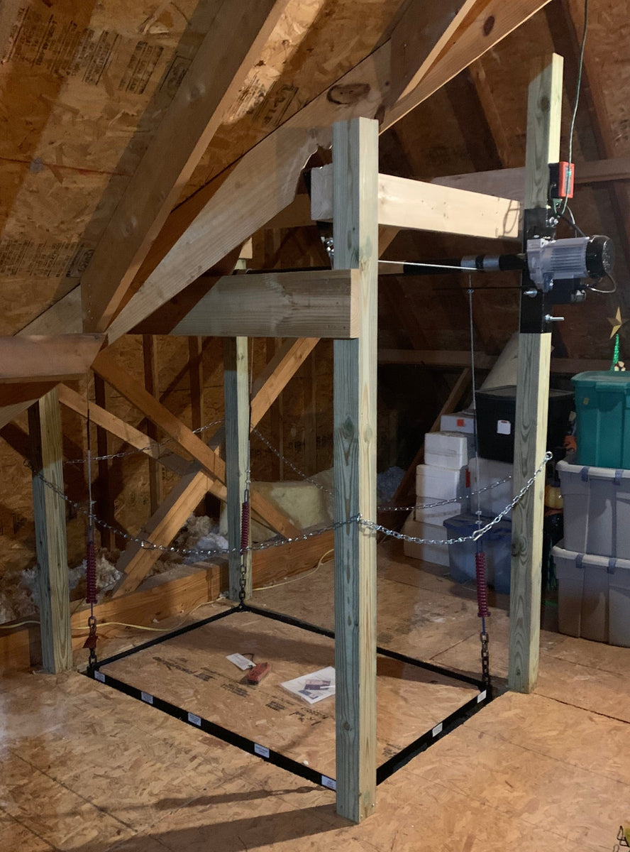 Attic Lift 300xl Lbs Post Style Attic Lift Llc