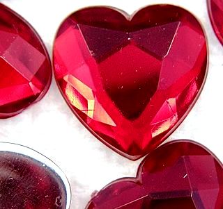 Heart Shape Acrylic Rose Cut Stones