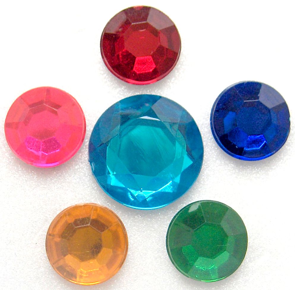 Rounde Acrylic Rose Cut Stones